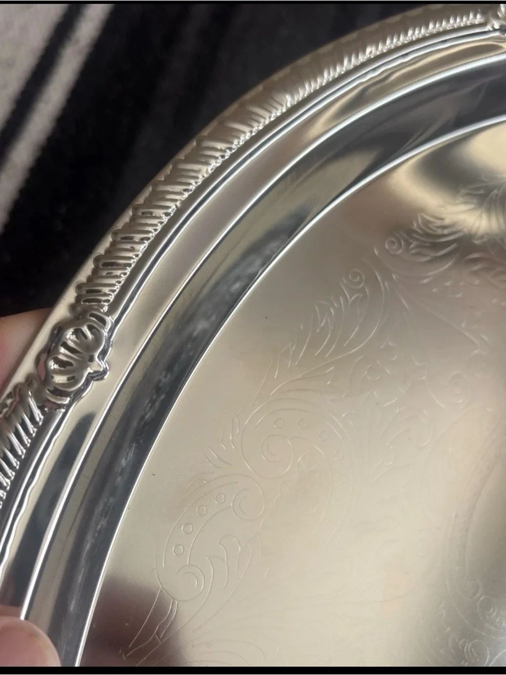 Silver Decorative Oval Serving Tray - Elegant Home Bath Accent